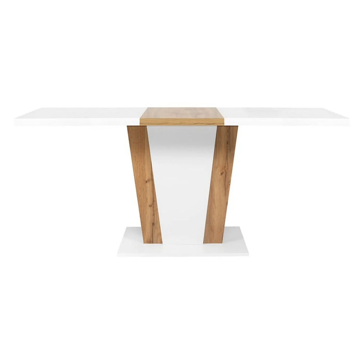 Masa extensibila ZALDER, alb/stejar wotan, PAL, 120/160x68x76 cm