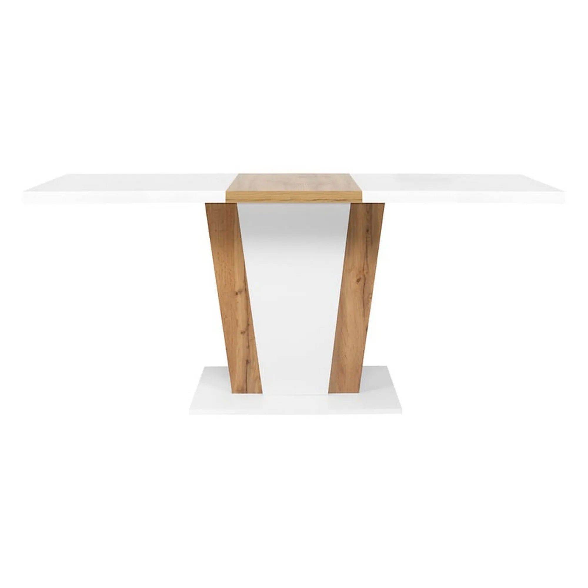 Masa extensibila ZALDER, alb/stejar wotan, PAL, 120/160x68x76 cm