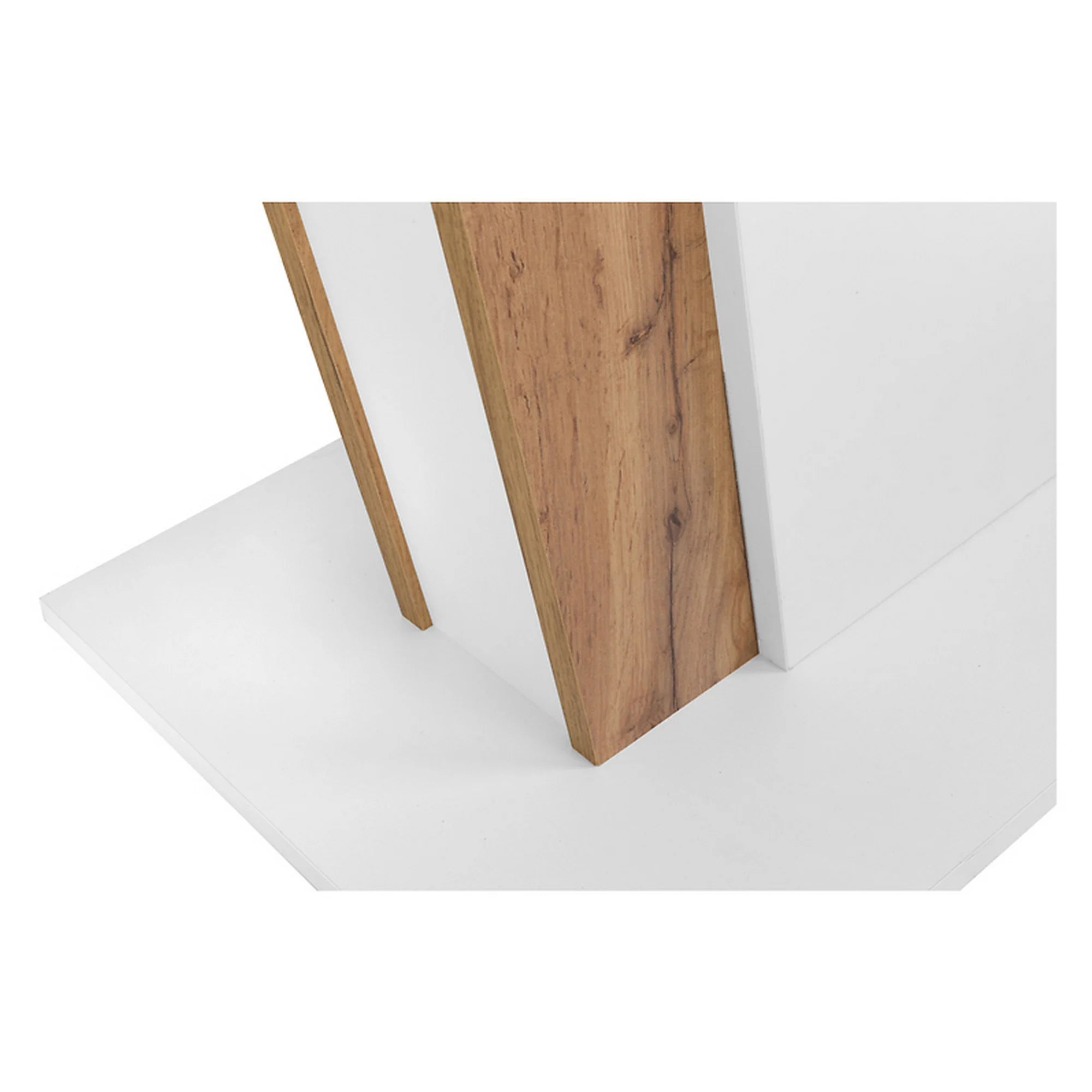 Masa extensibila ZALDER, alb/stejar wotan, PAL, 120/160x68x76 cm