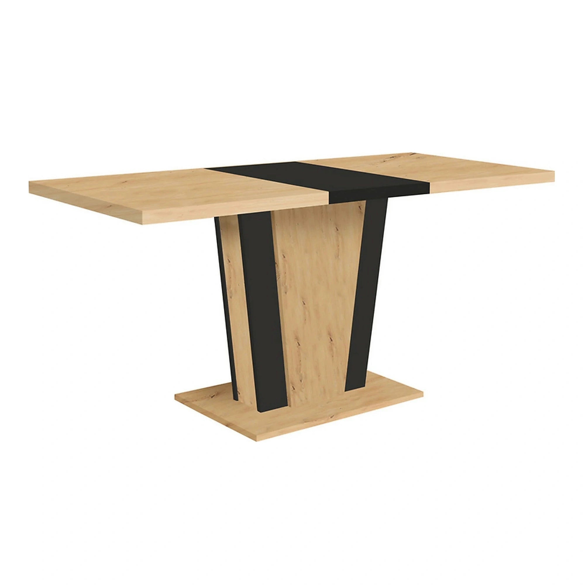 Masa extensibila ZALDER, stejar artisan/negru, PAL, 120/160x68x76 cm