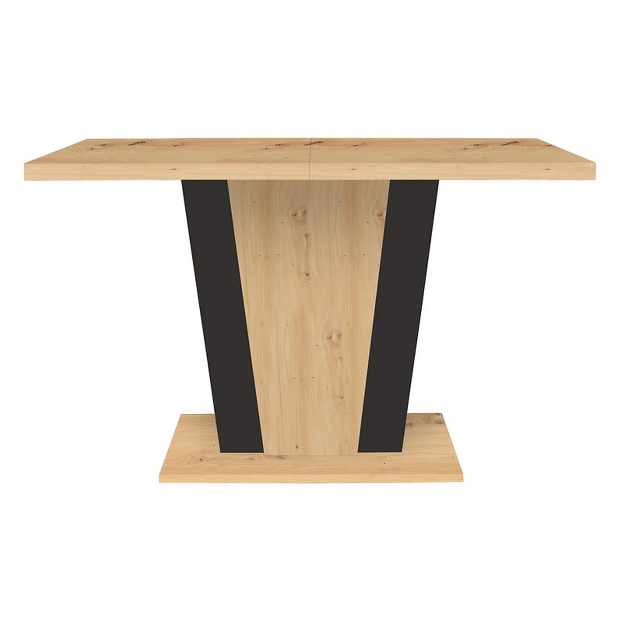 Masa extensibila ZALDER, stejar artisan/negru, PAL, 120/160x68x76 cm