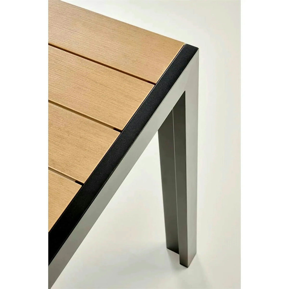 Masa FIERRO, maro/negru, poliester/metal, 150x90x74 cm