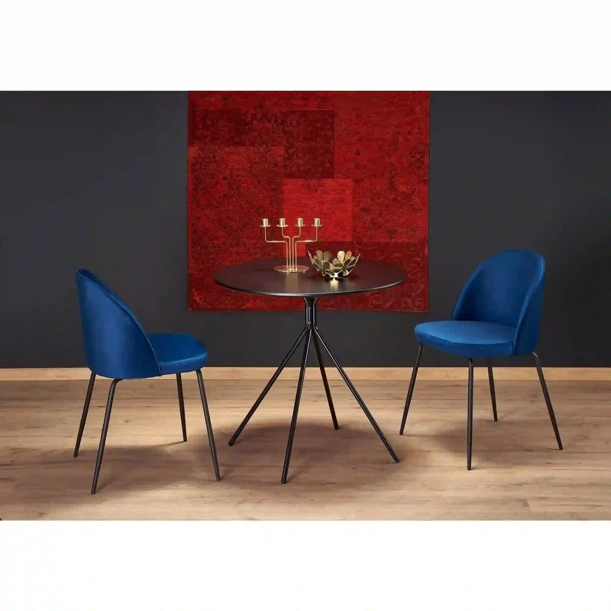 Masa FONDI, negru, 80x80x75 cm