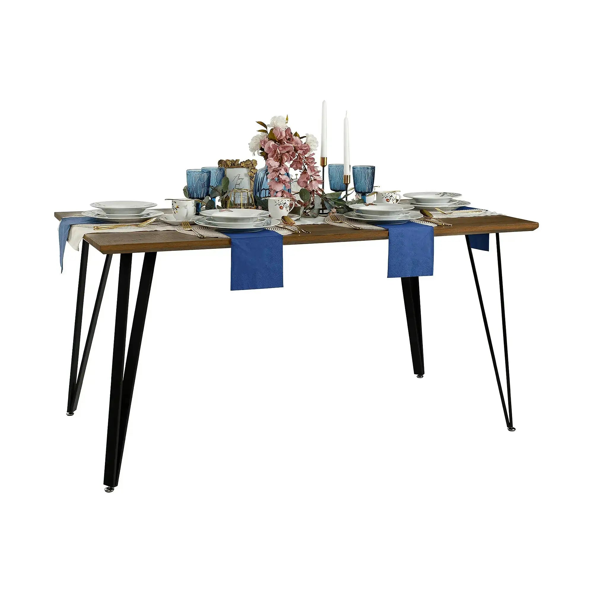 Masa FRIADO, stejar/negru, metal, 150x80x75 cm