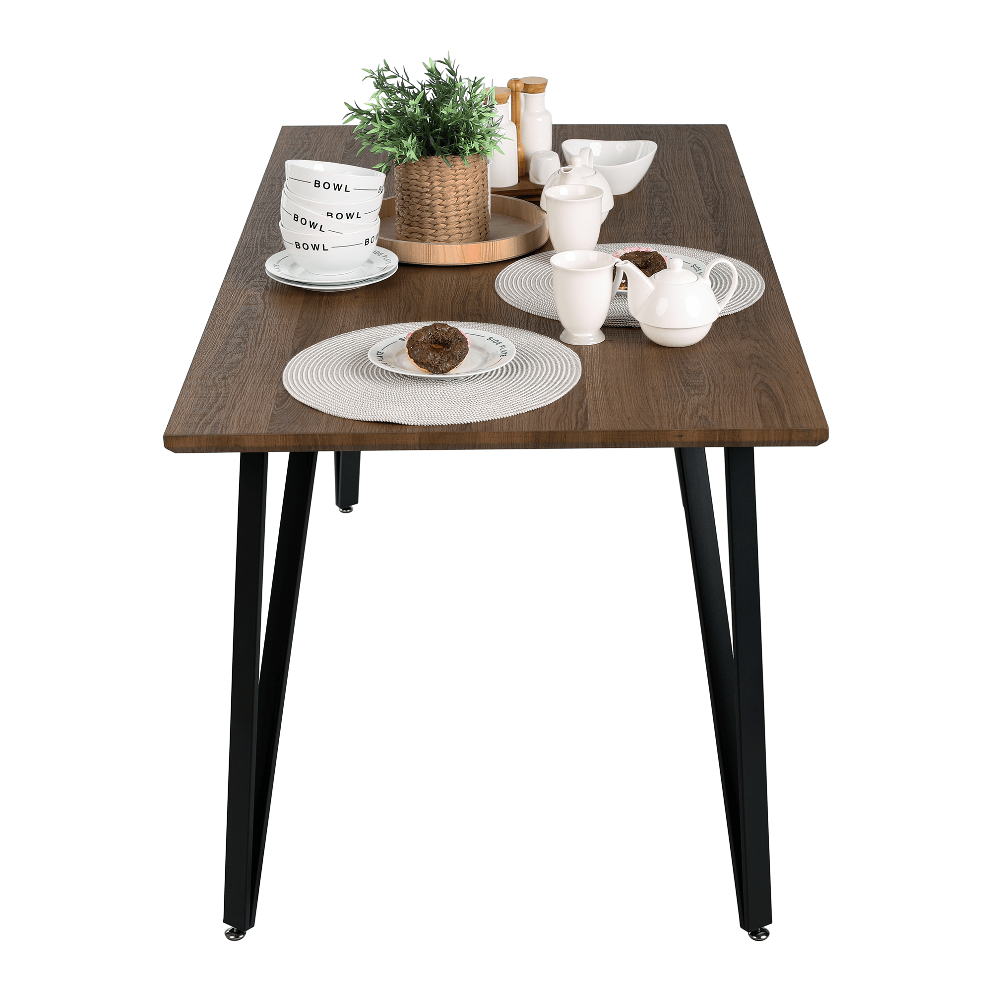 Masa FRIADO, stejar/negru, metal, 150x80x75 cm