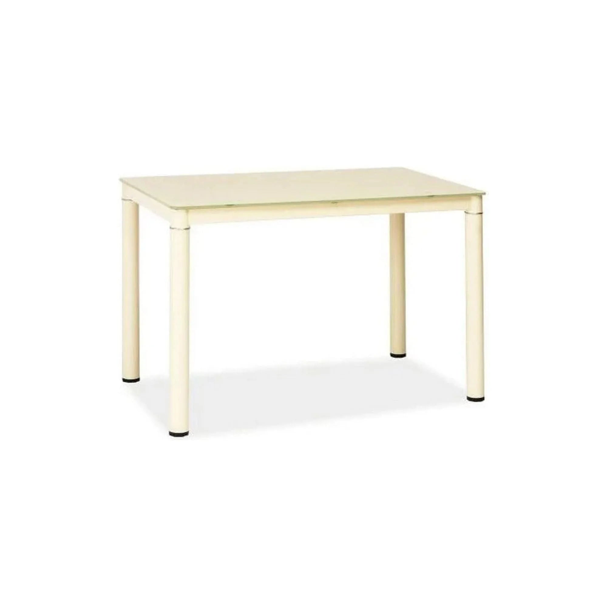 Masa GALANT crem, sticla securizata/metal, 110x70x75 cm