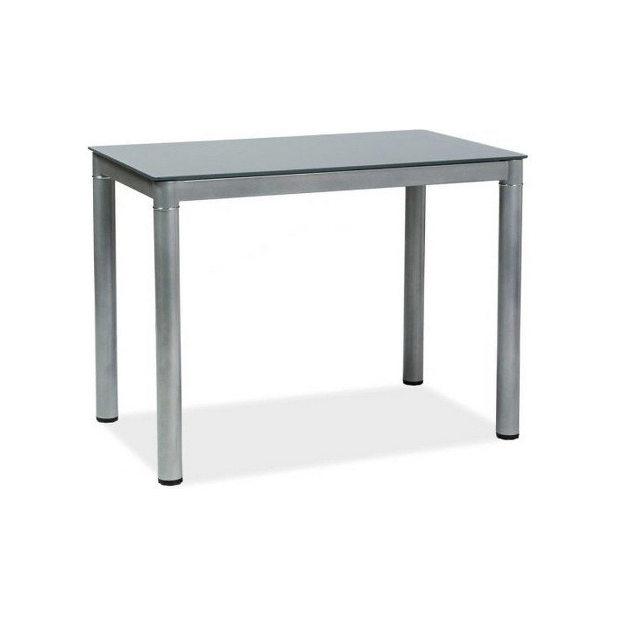 Masa GALANT, gri, sticla securizata/metal, 100x60x75 cm