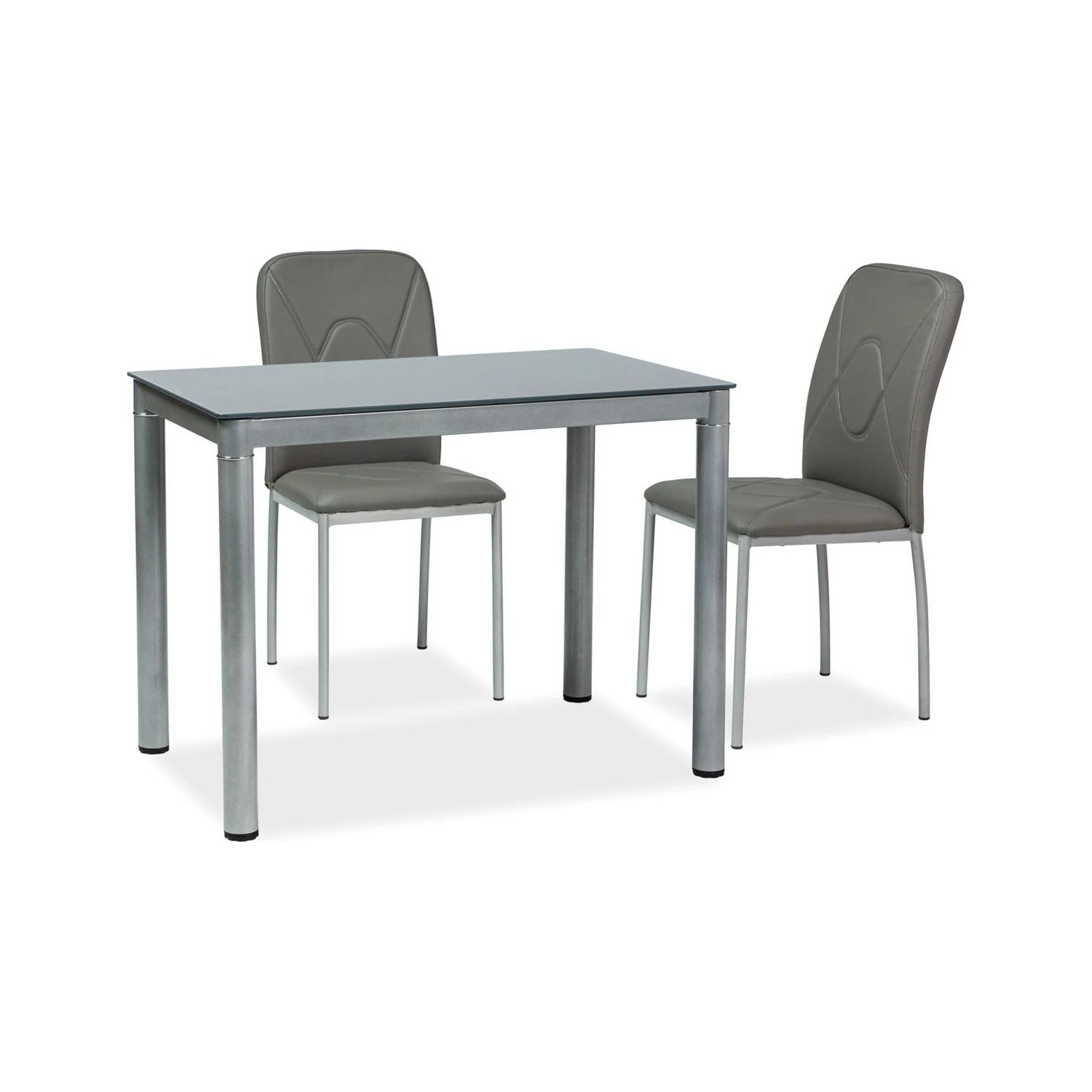 Masa GALANT, gri, sticla securizata/metal, 100x60x75 cm