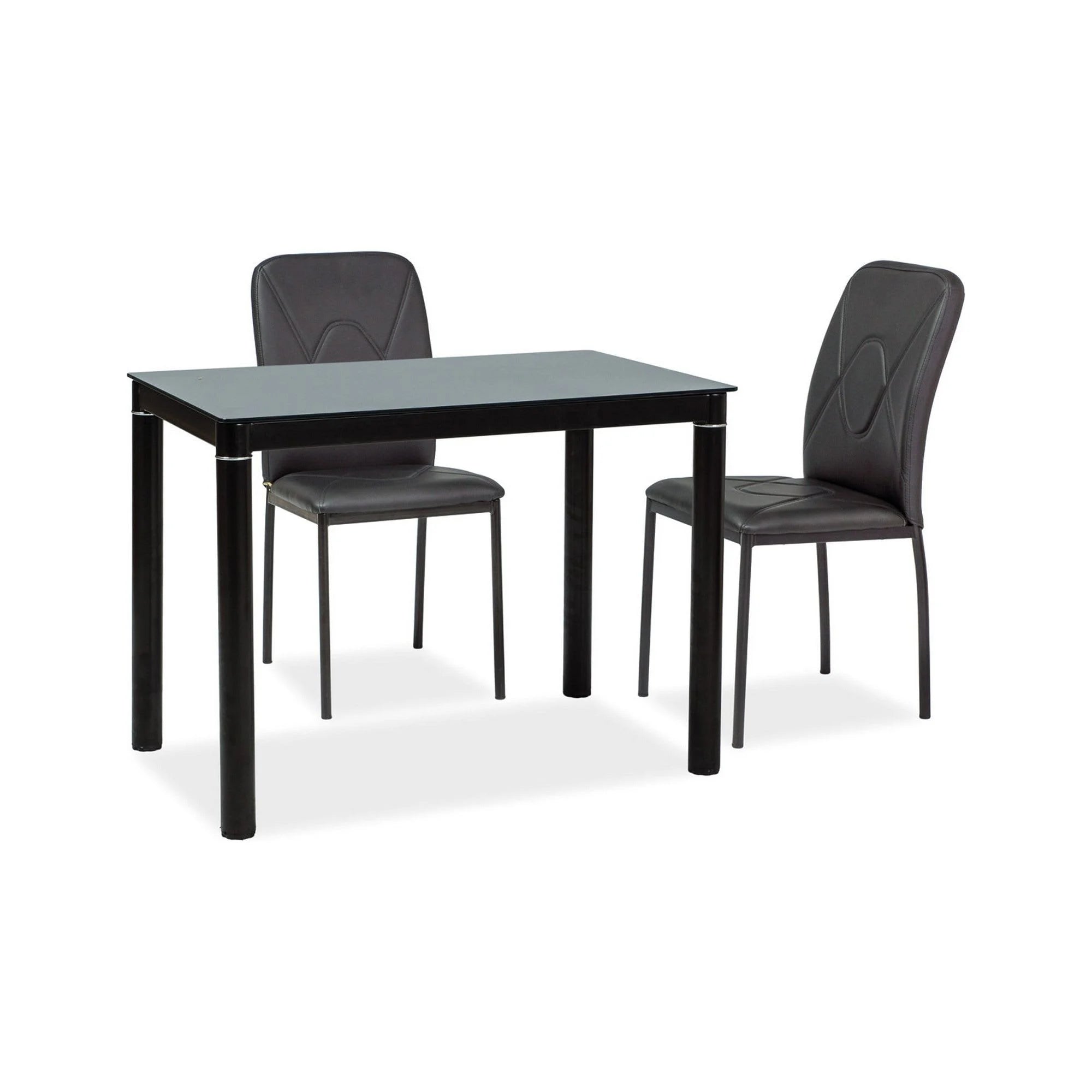 Masa GALANT, negru, sticla securizata/metal, 100x60x75 cm