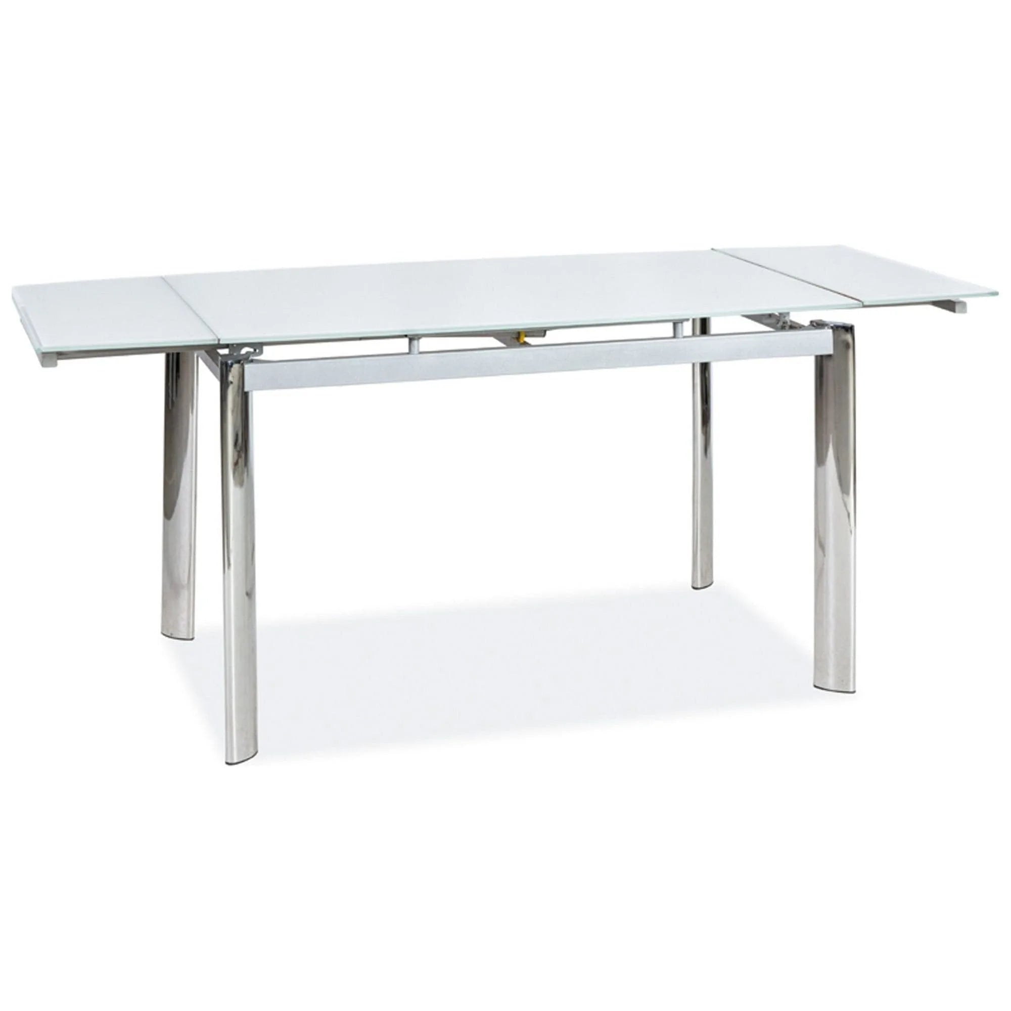Masa GD020 alb/crom, sticla/metal, 120/180x80x76 cm