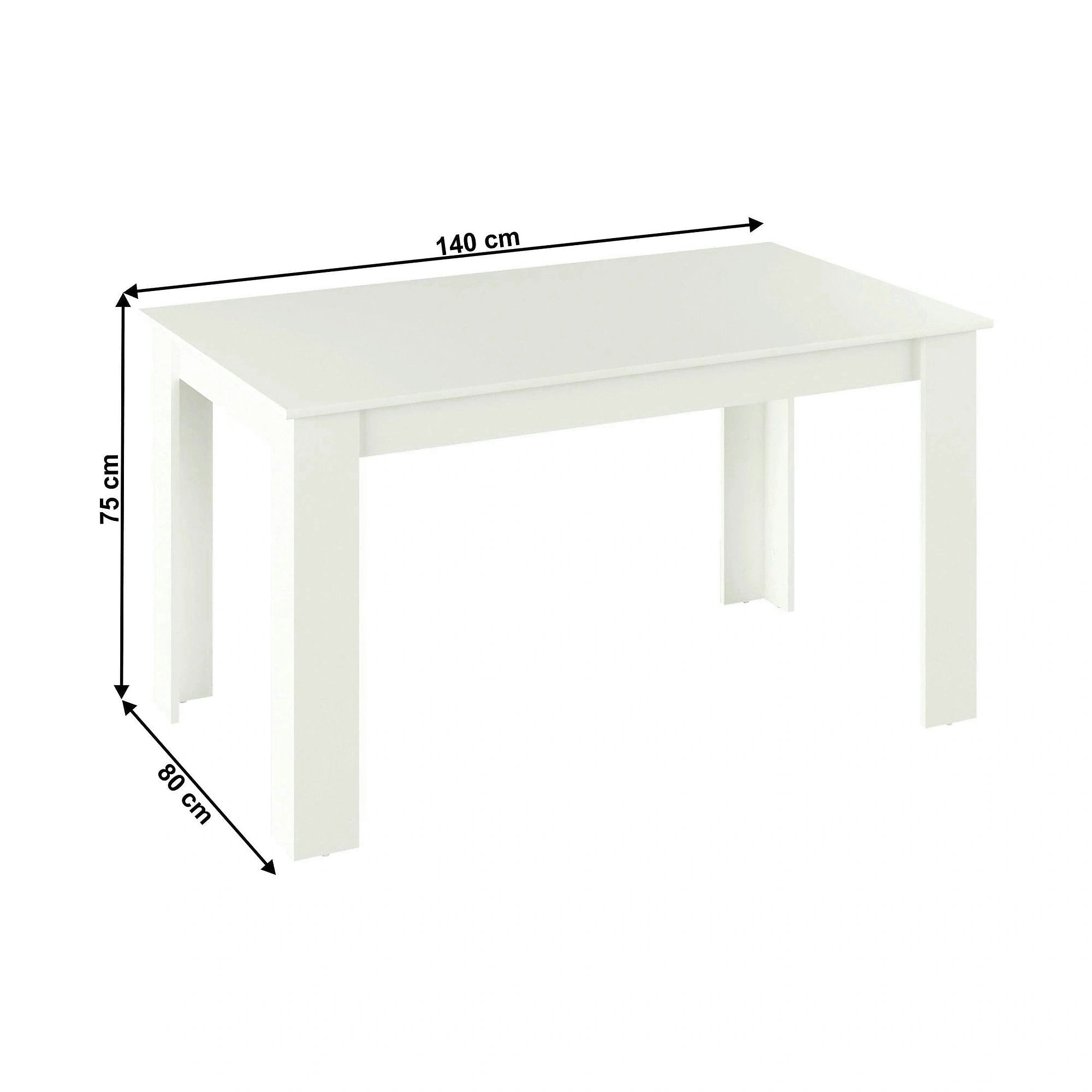 Masa GENERAL NEW, alb, DTD laminat, 140x80x75 cm
