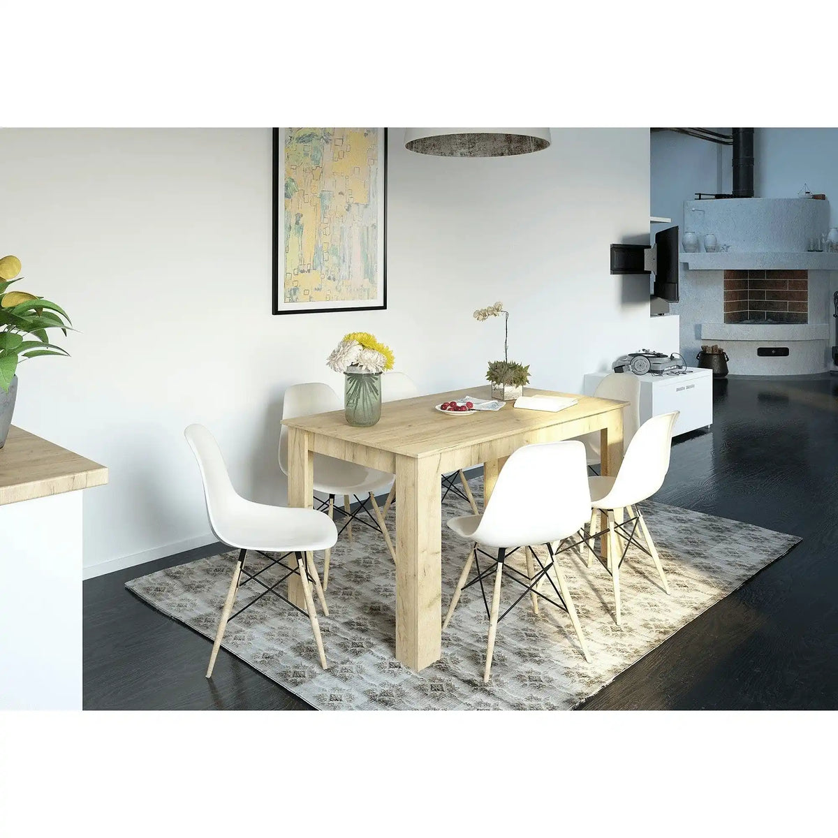 Masa GENERAL NEW, stejar artisan, DTD laminat, 140x80x75 cm