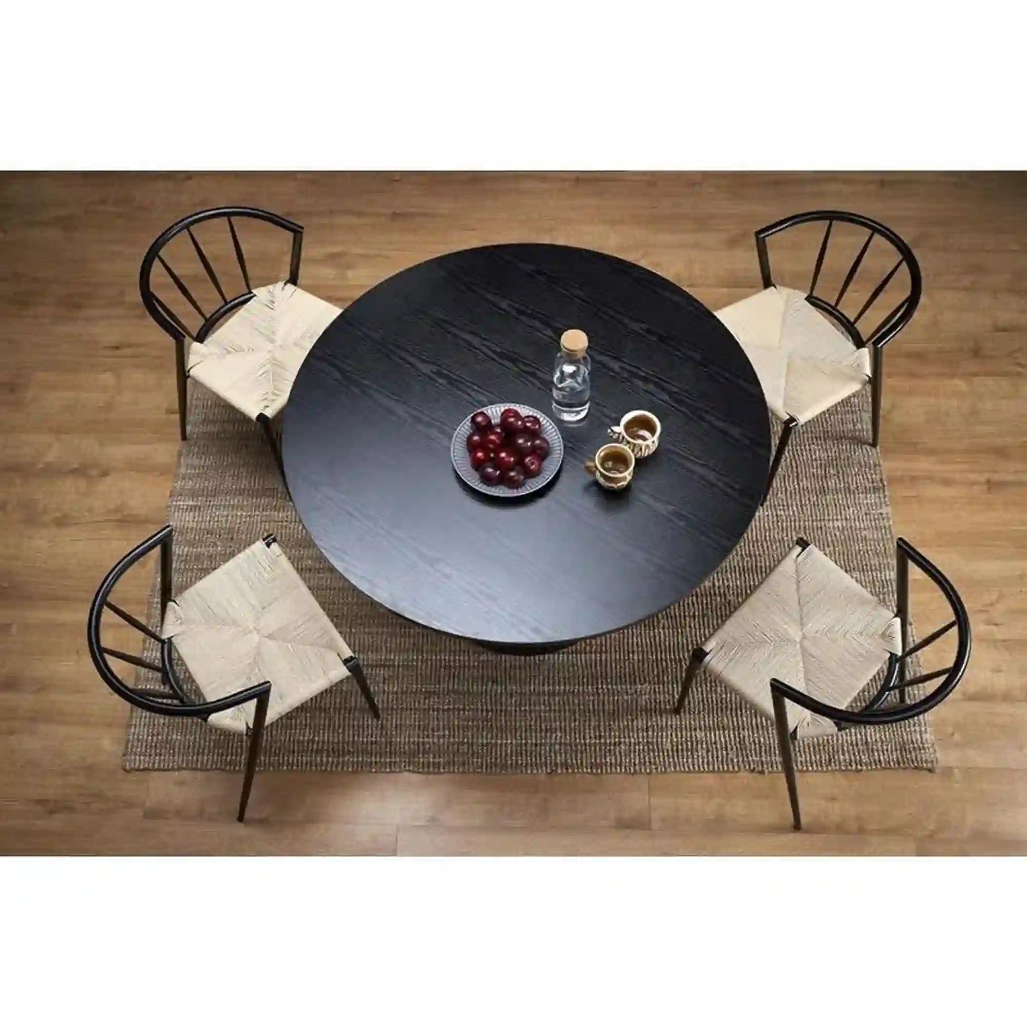 Masa GINTER, negru, 120x120x77 cm