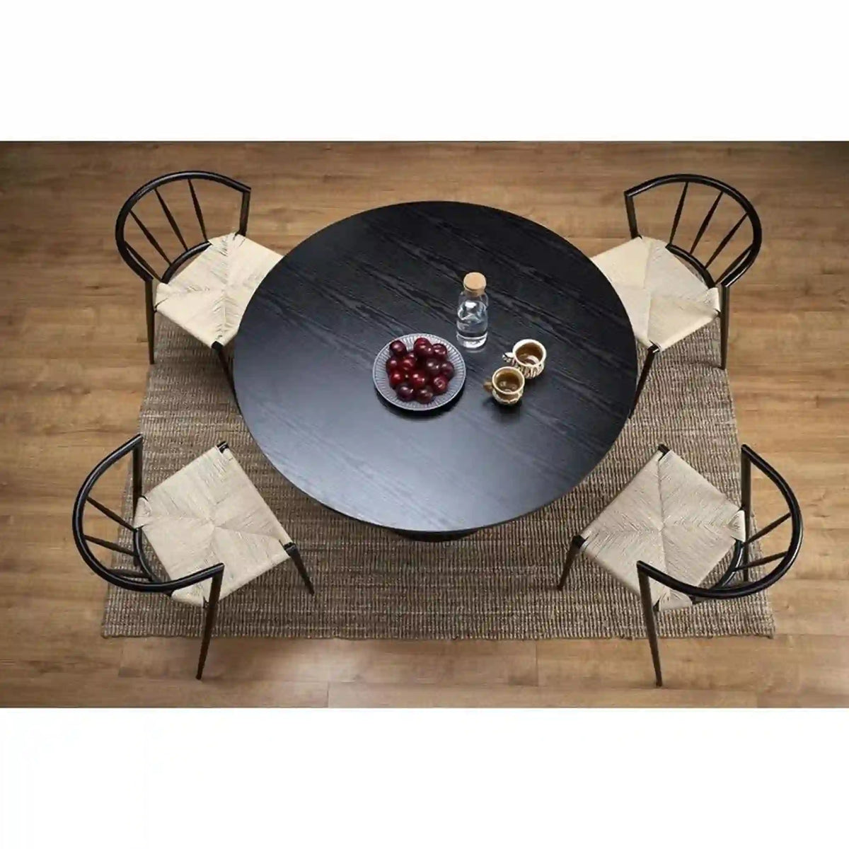 Masa de bucatarie rotunda GINTER, negru, 120x120x77 cm