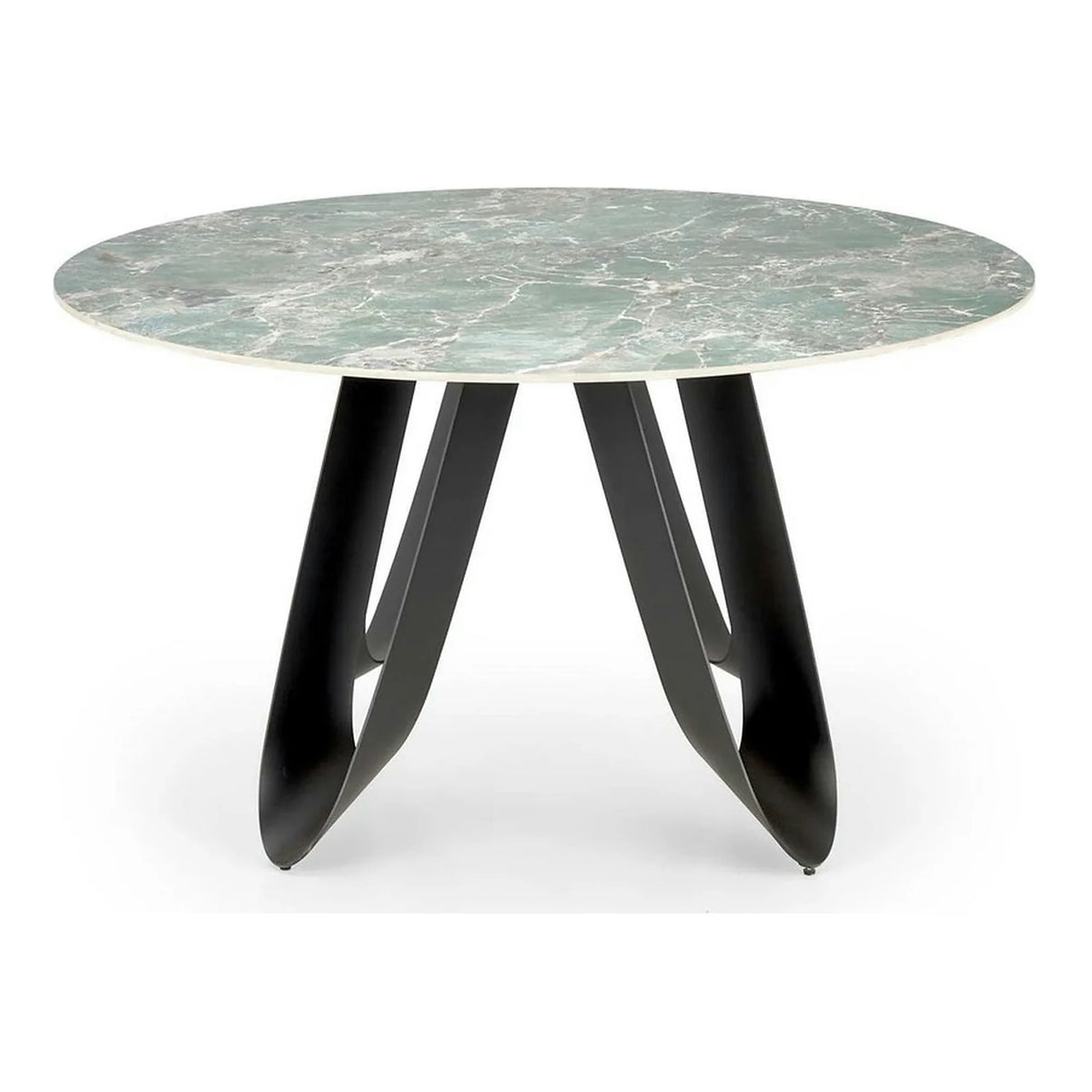 Masa GIOVANI, verde/negru, ceramica/metal, 135x135x76 cm