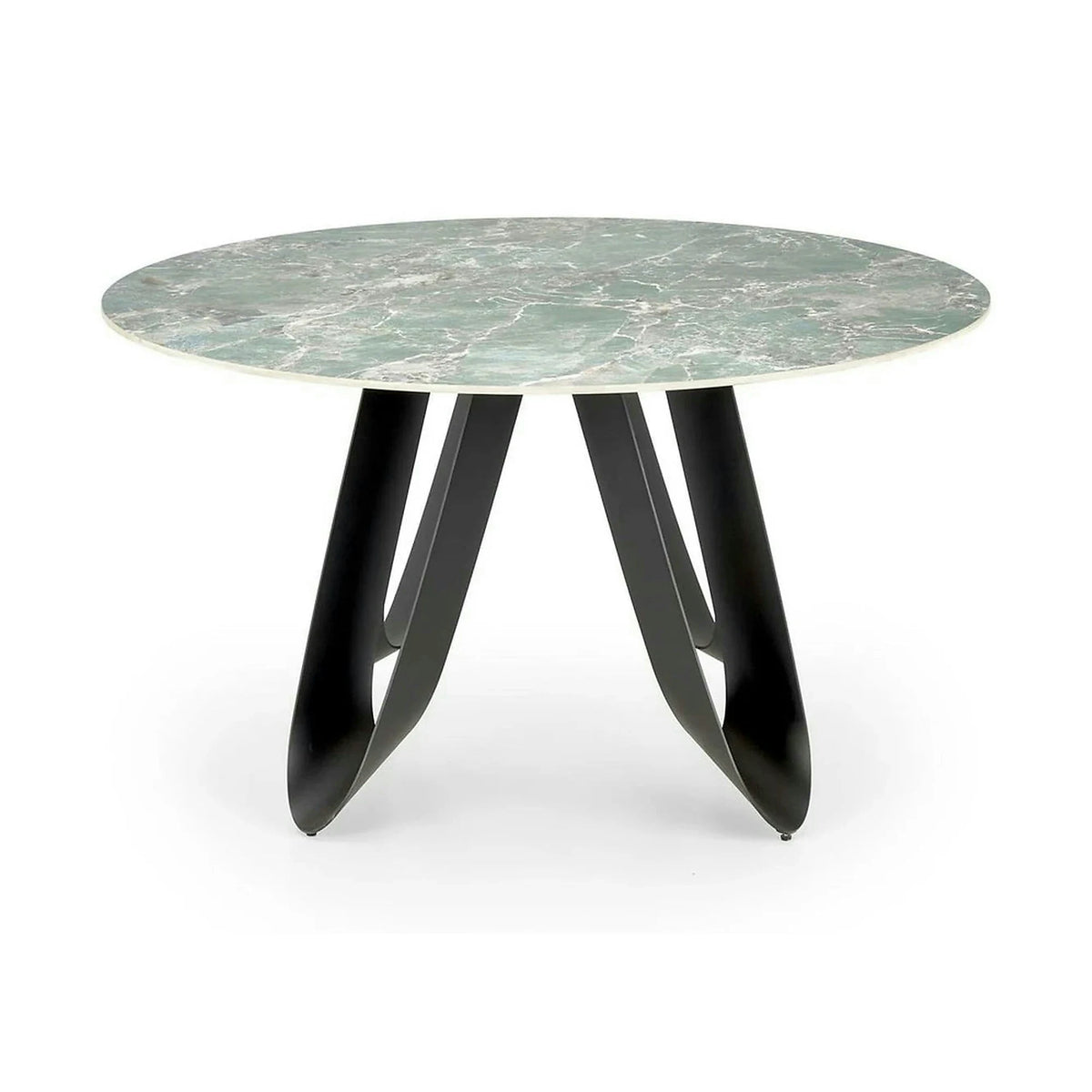 Masa GIOVANI, verde/negru, ceramica/metal, 135x135x76 cm