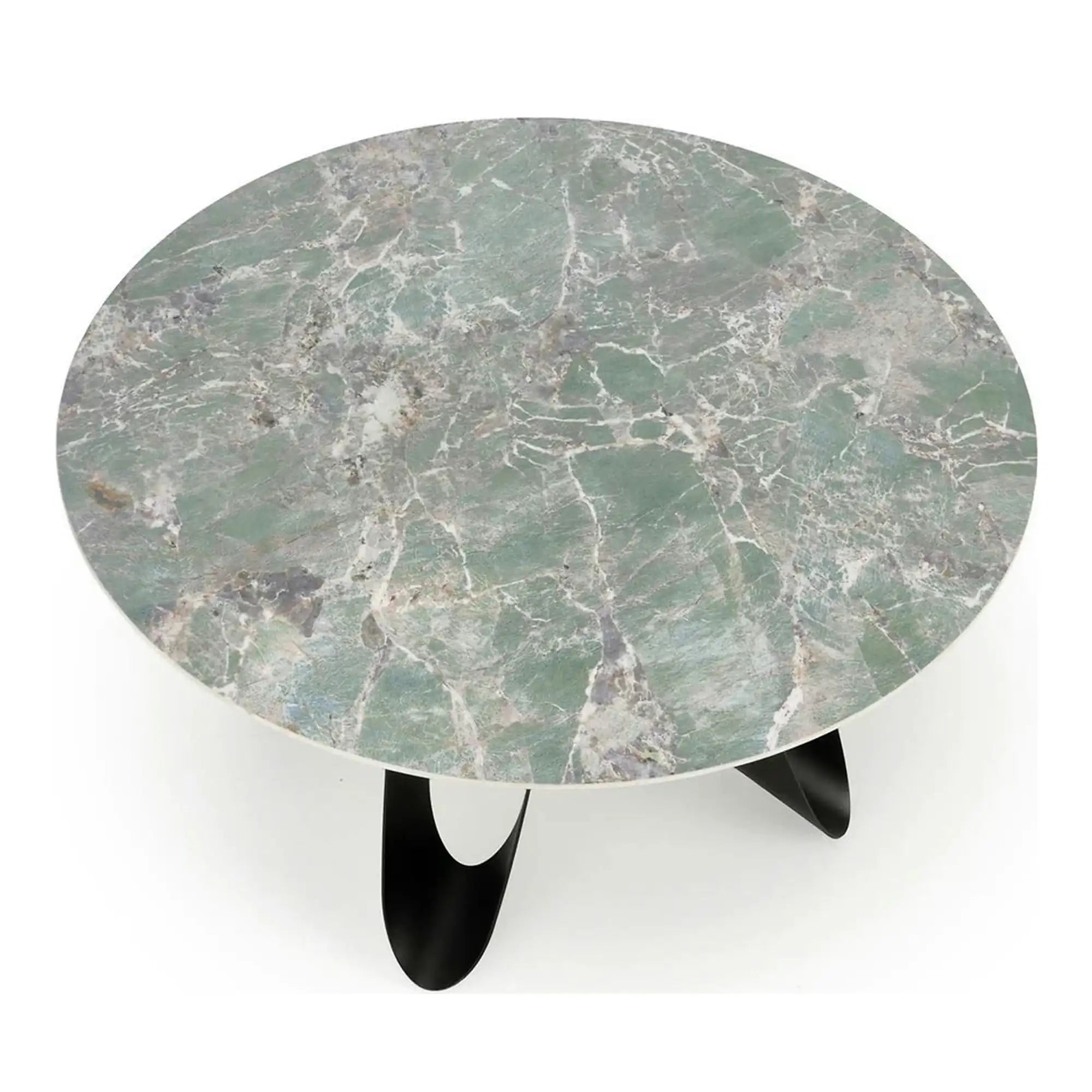 Masa GIOVANI, verde/negru, ceramica/metal, 135x135x76 cm
