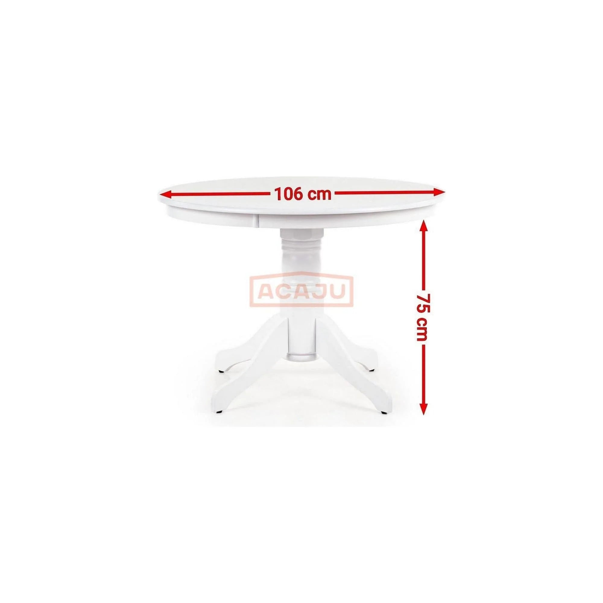 Masa GLOSTER, alb, 106x106x75 cm