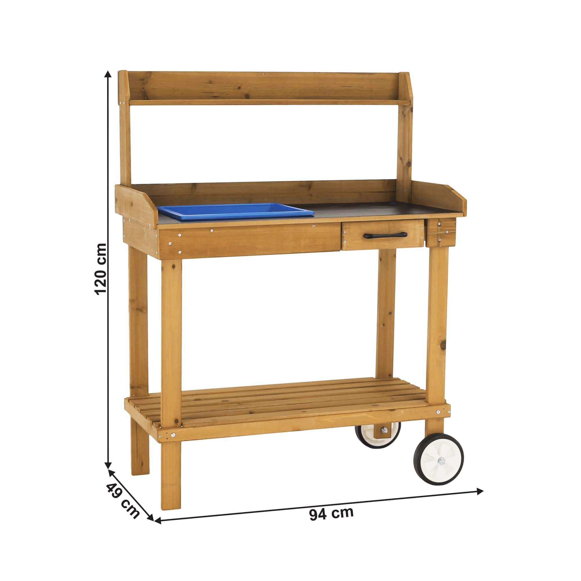 Masa gradina BARDY, stejar, lemn/polipropilena, 94x49x120 cm