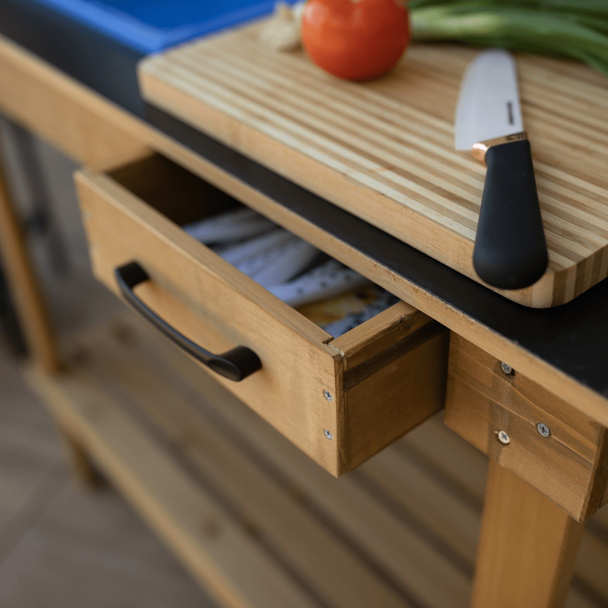 Masa gradina BARDY, stejar, lemn/polipropilena, 94x49x120 cm