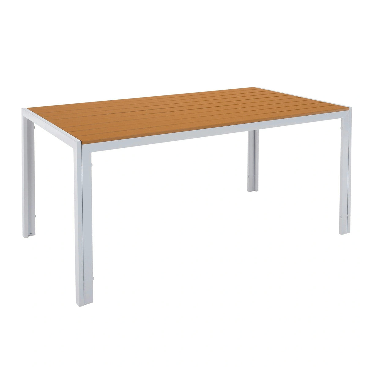 Masa gradina BONTO, alb/stejar, 150x90x73 cm