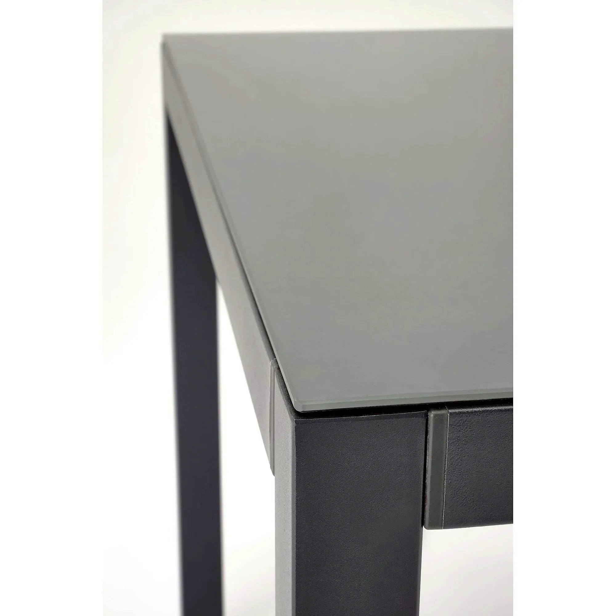Masa gradina HOVER, gri/gri antracit, sticla/metal, 150x90x75 cm