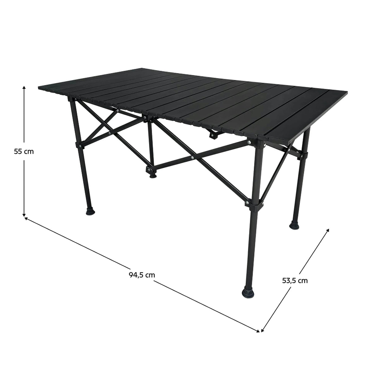 Masa gradina MAKUR, negru, metal, 95x54x55 cm