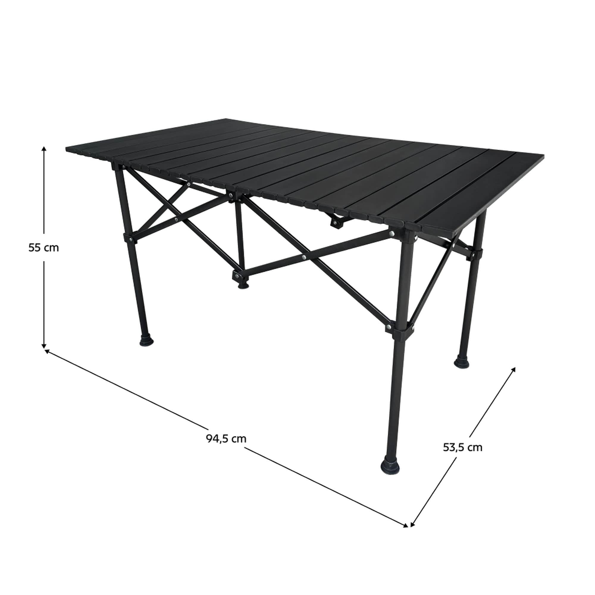 Masa gradina MAKUR, negru, metal, 95x54x55 cm