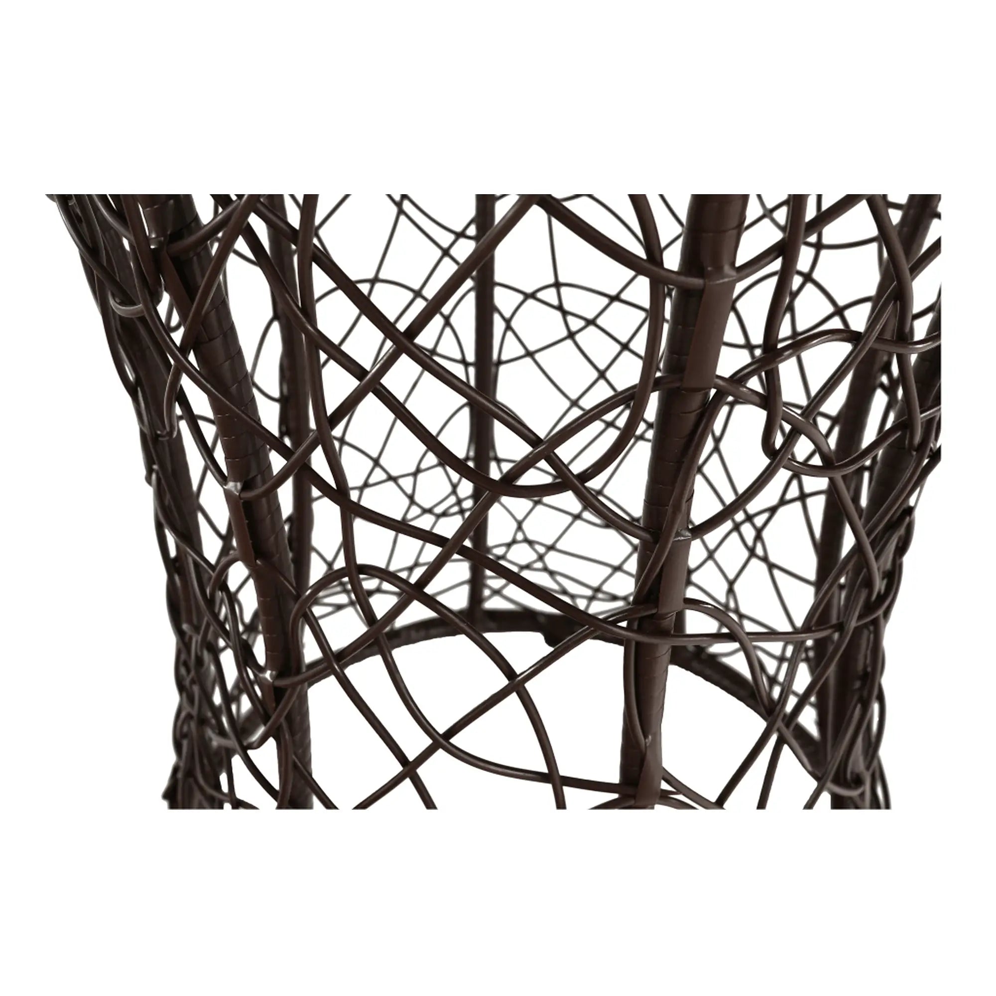 Masa gradina SALMAR NEW, transparent/negru, sticla securizata/rachita artificiala, 50x47 cm