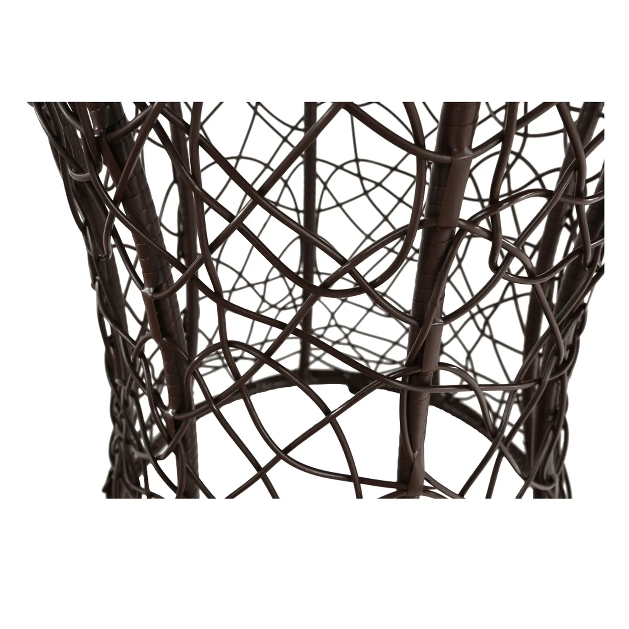 Masa gradina SALMAR NEW, transparent/negru, sticla securizata/rachita artificiala, 50x47 cm