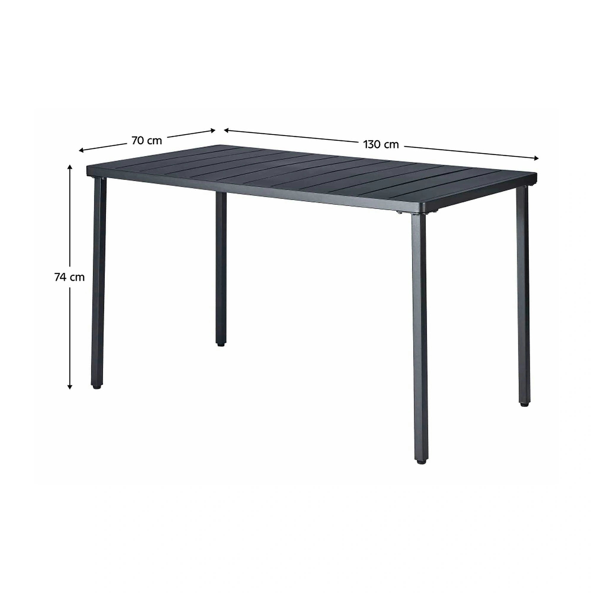 Masa gradina SALTON, negru, metal, 130x70x75 cm