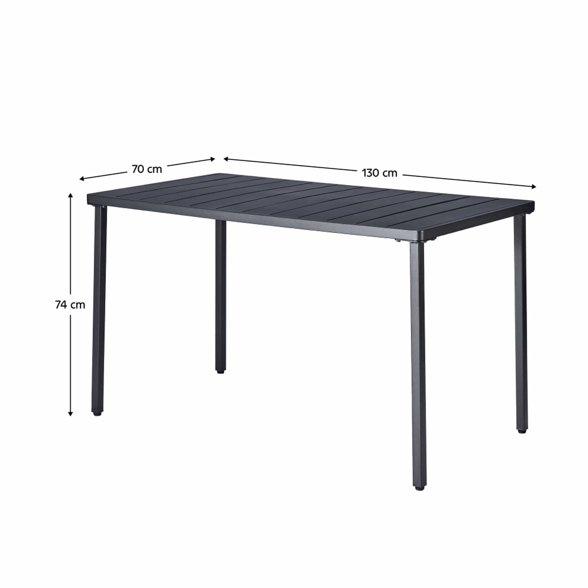 Masa gradina SALTON, negru, metal, 130x70x75 cm