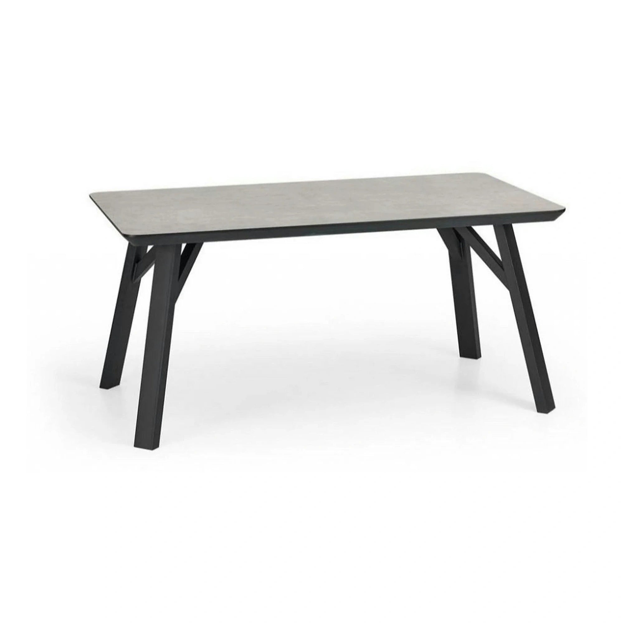 Masa HALIFAX, gri beton/negru, 160x90x76 cm
