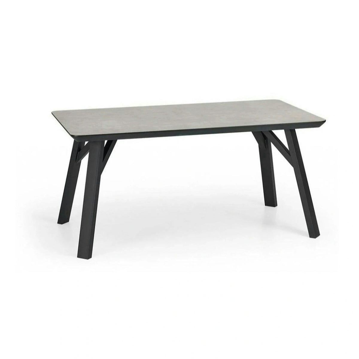 Masa HALIFAX, gri beton/negru, 160x90x76 cm