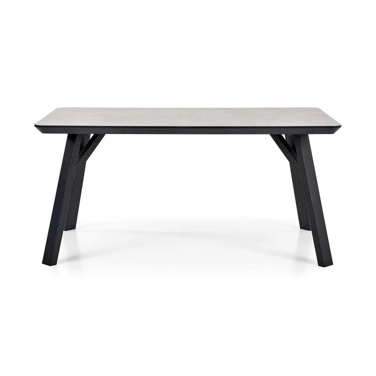 Masa HALIFAX, gri beton/negru, 160x90x76 cm