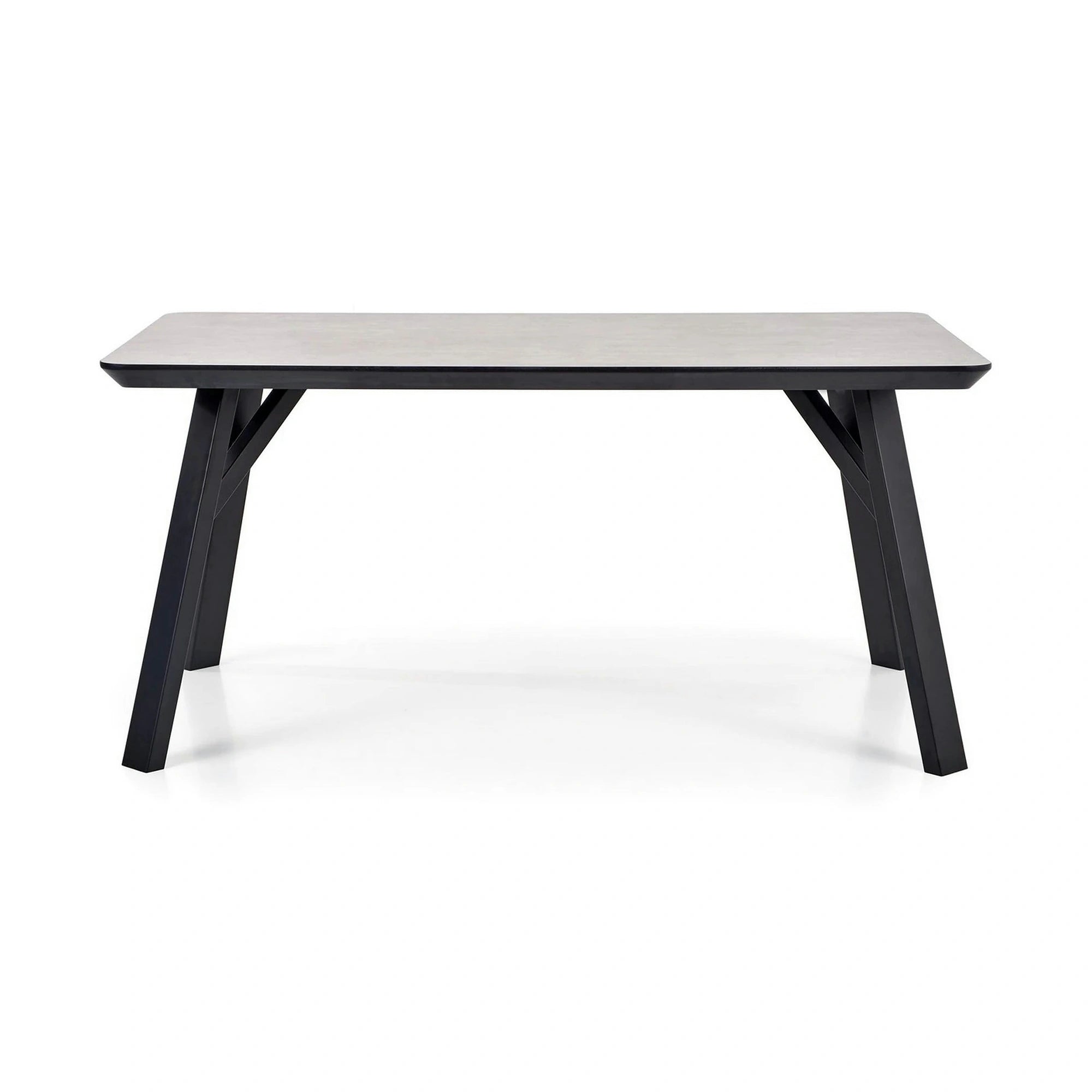 Masa HALIFAX, gri beton/negru, 160x90x76 cm