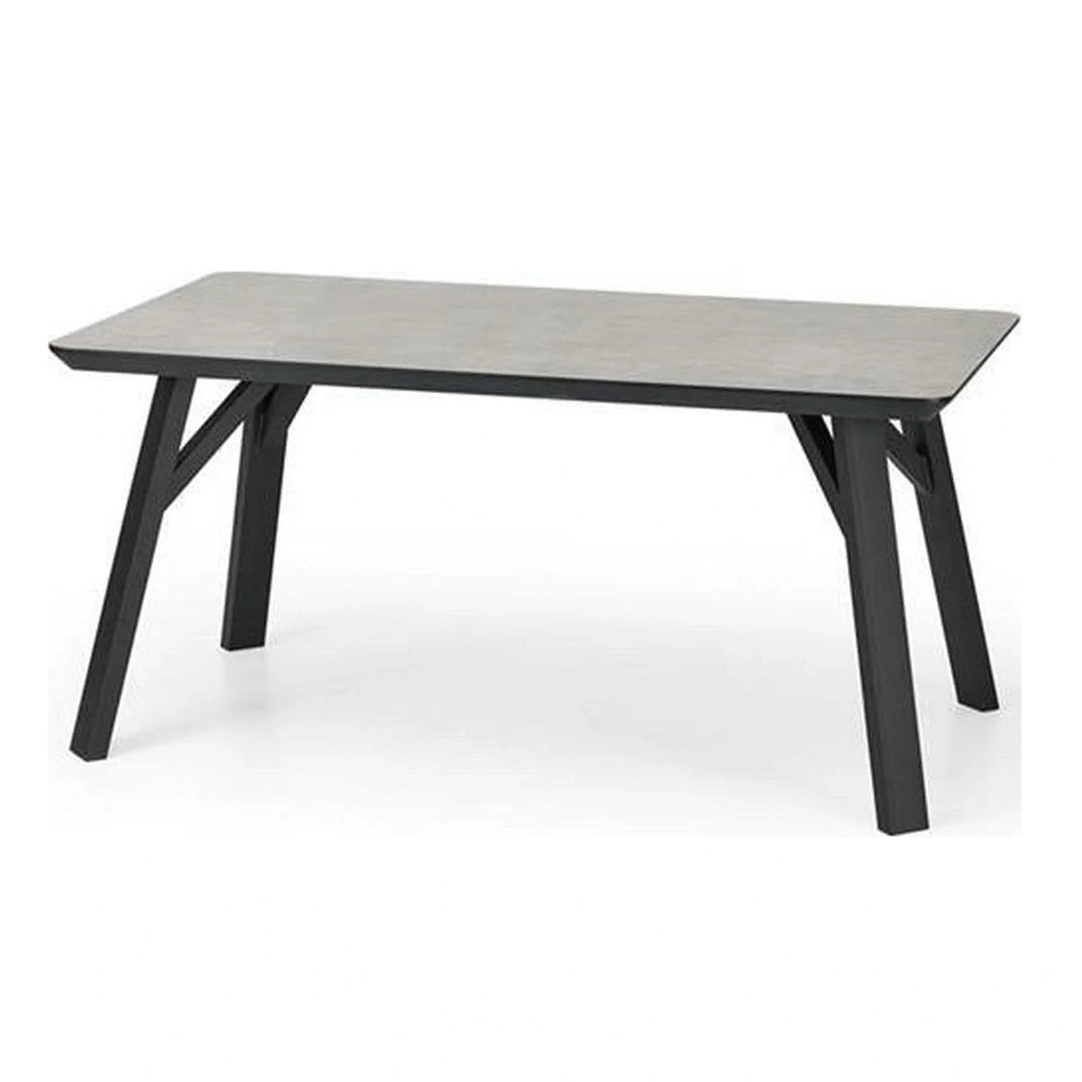 Masa HALIFAX, gri beton/negru, 160x90x76 cm