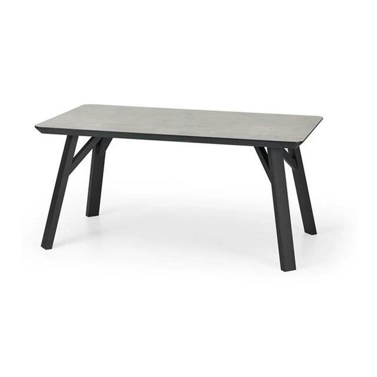 Masa HALIFAX, gri beton/negru, 160x90x76 cm