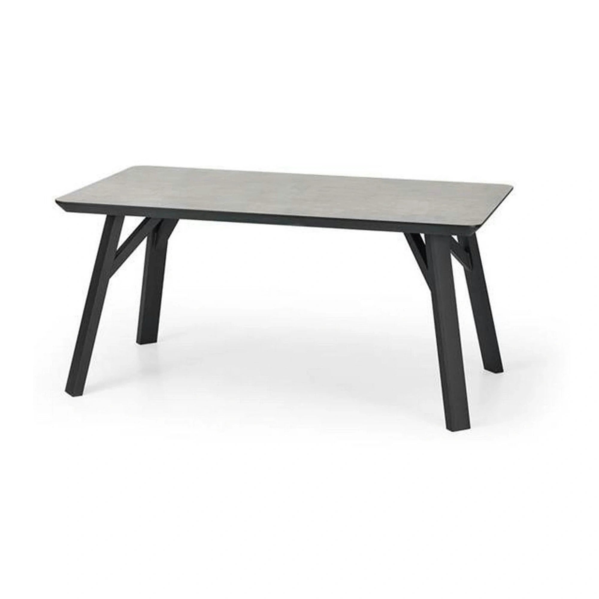 Masa HALIFAX, gri beton/negru, 160x90x76 cm