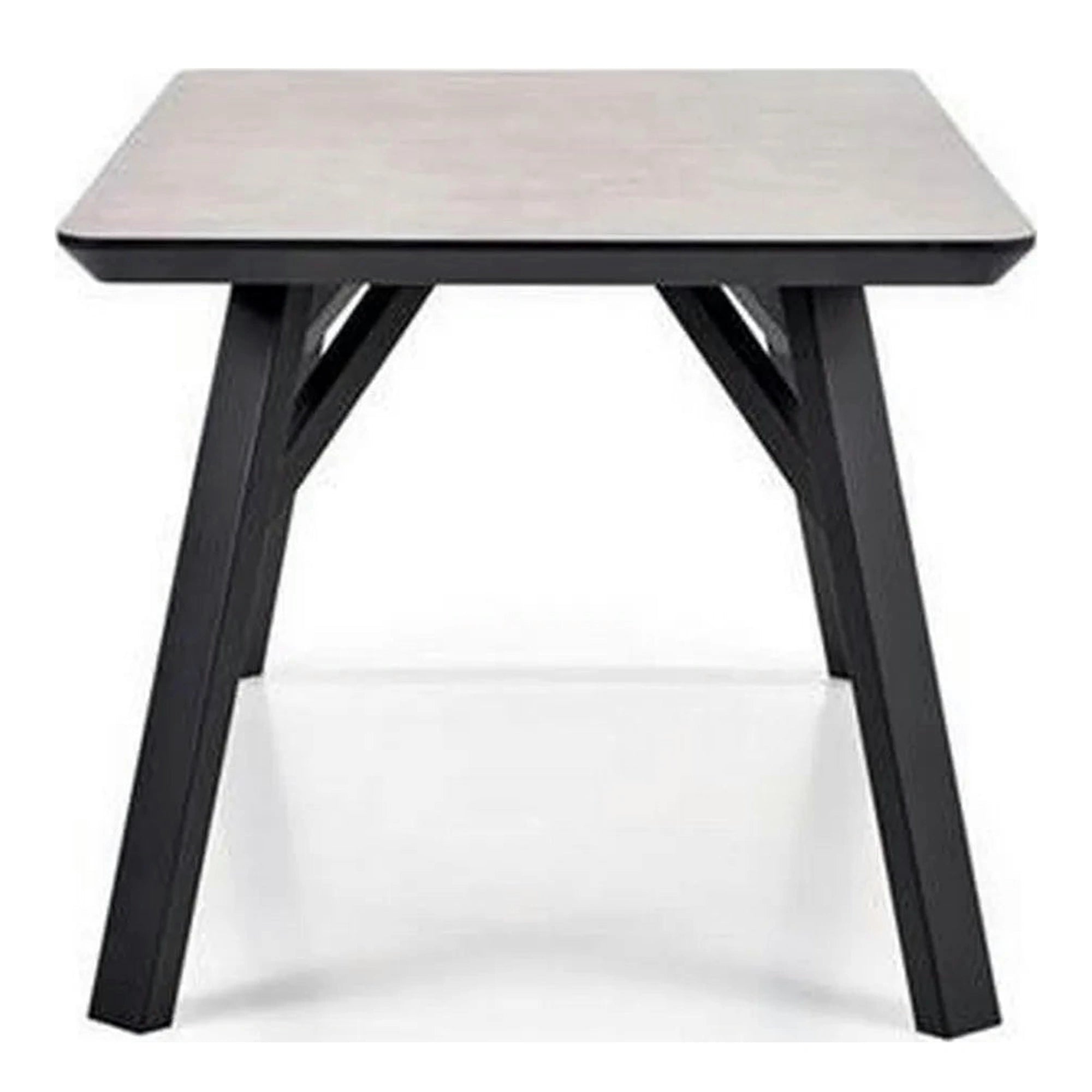 Masa HALIFAX, gri beton/negru, 160x90x76 cm