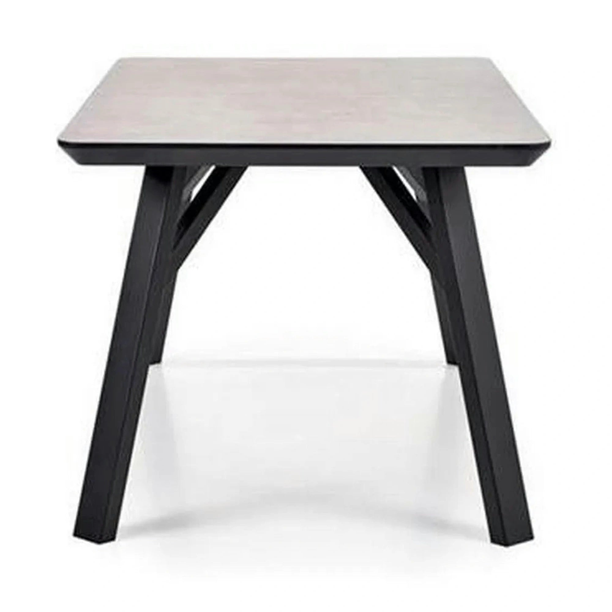 Masa HALIFAX, gri beton/negru, 160x90x76 cm