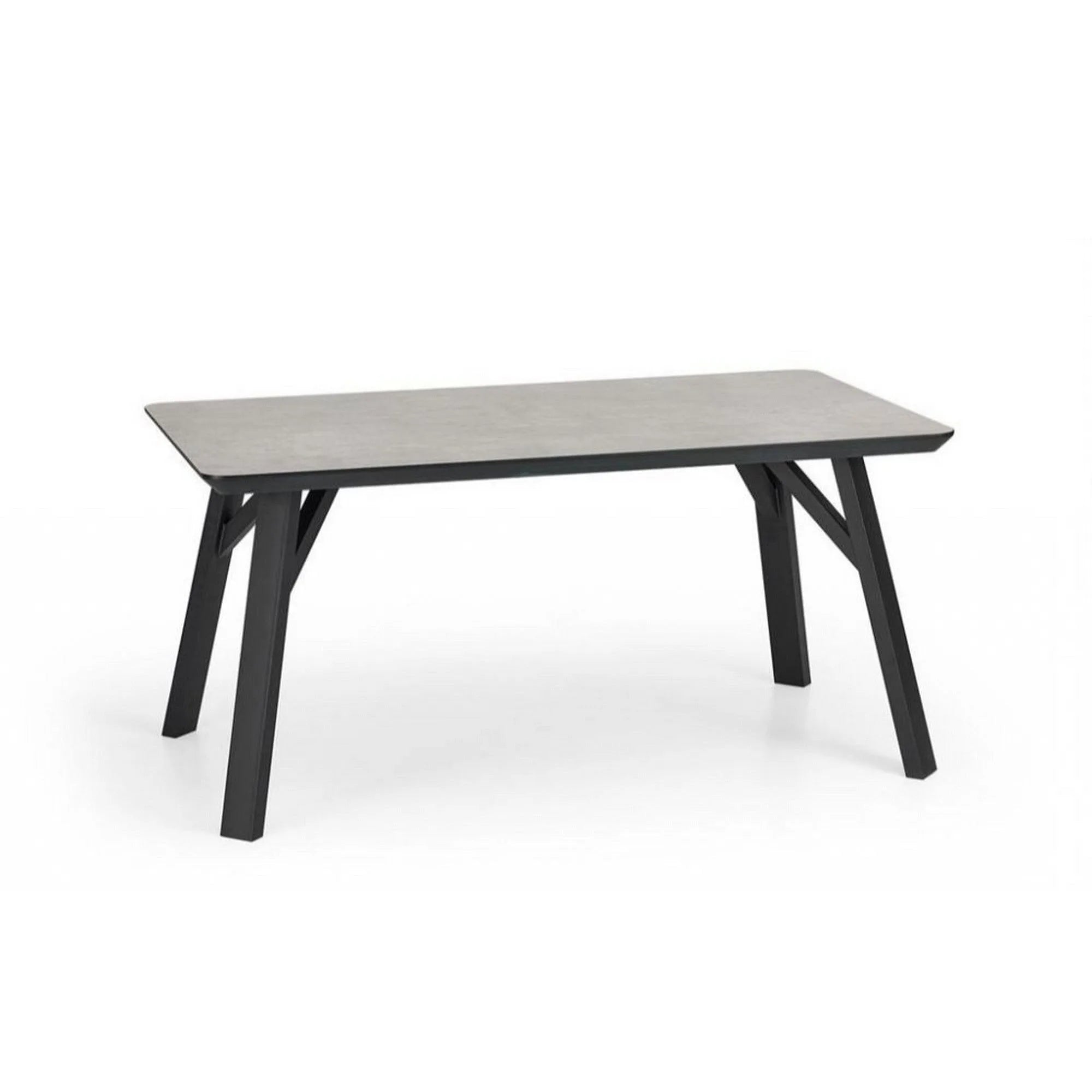 Masa HALIFAX, gri beton/negru, 160x90x76 cm