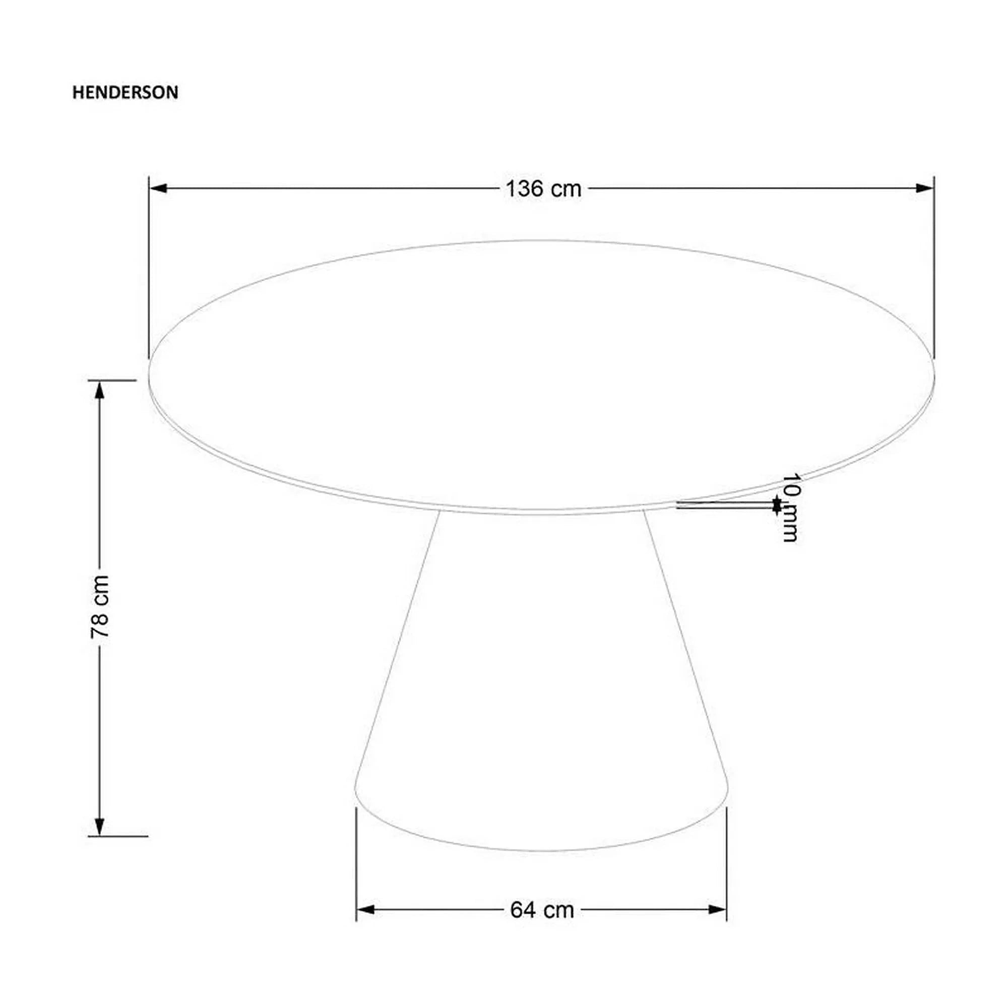 Masa HENDERSON, nuc, 138x138x78 cm