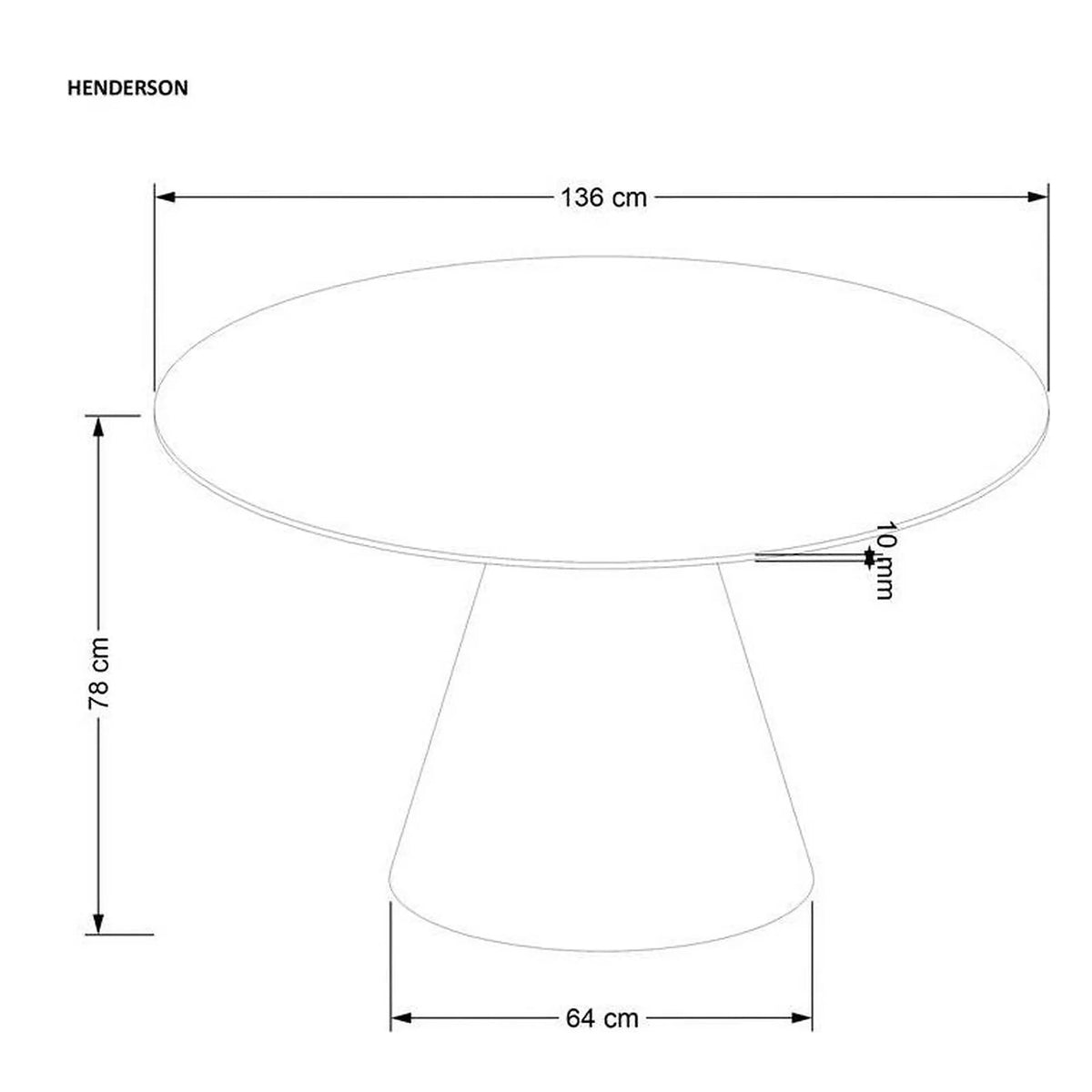 Masa HENDERSON, nuc, 138x138x78 cm