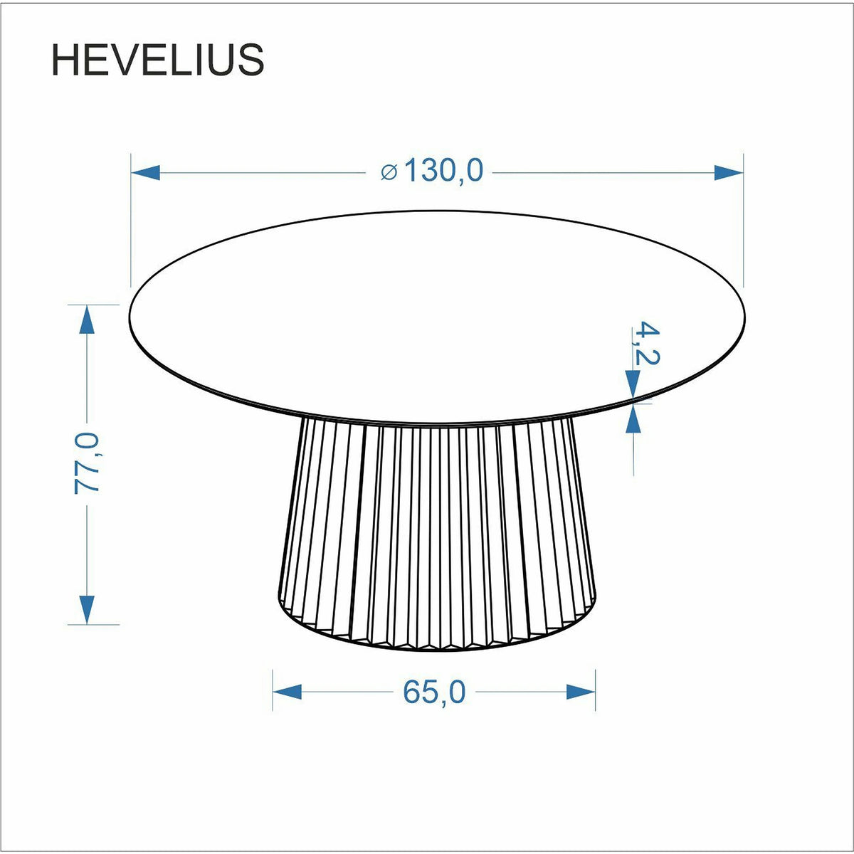 Masa HEVELIUS, nuc/negru, 130x77 cm