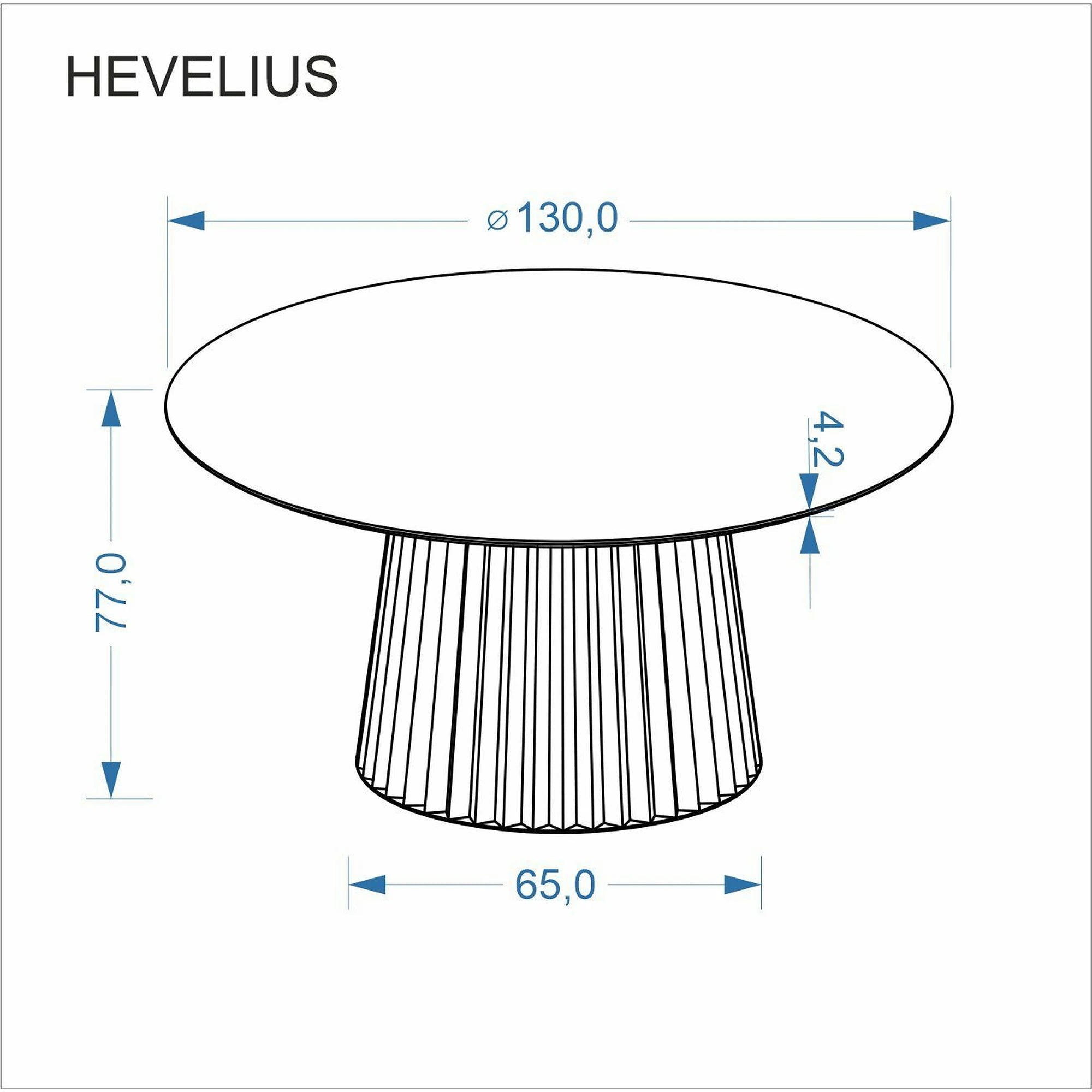 Masa HEVELIUS, nuc/negru, 130x77 cm