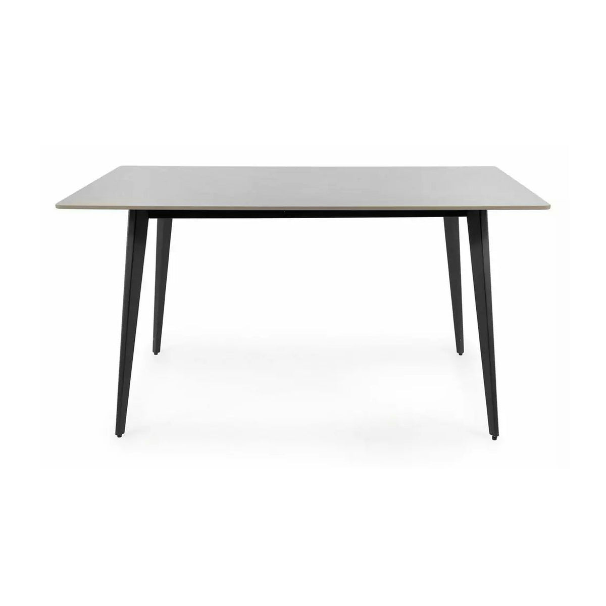 Masa IVY, alb cu efect de marmura/negru, ceramica/metal, 140x80x75 cm