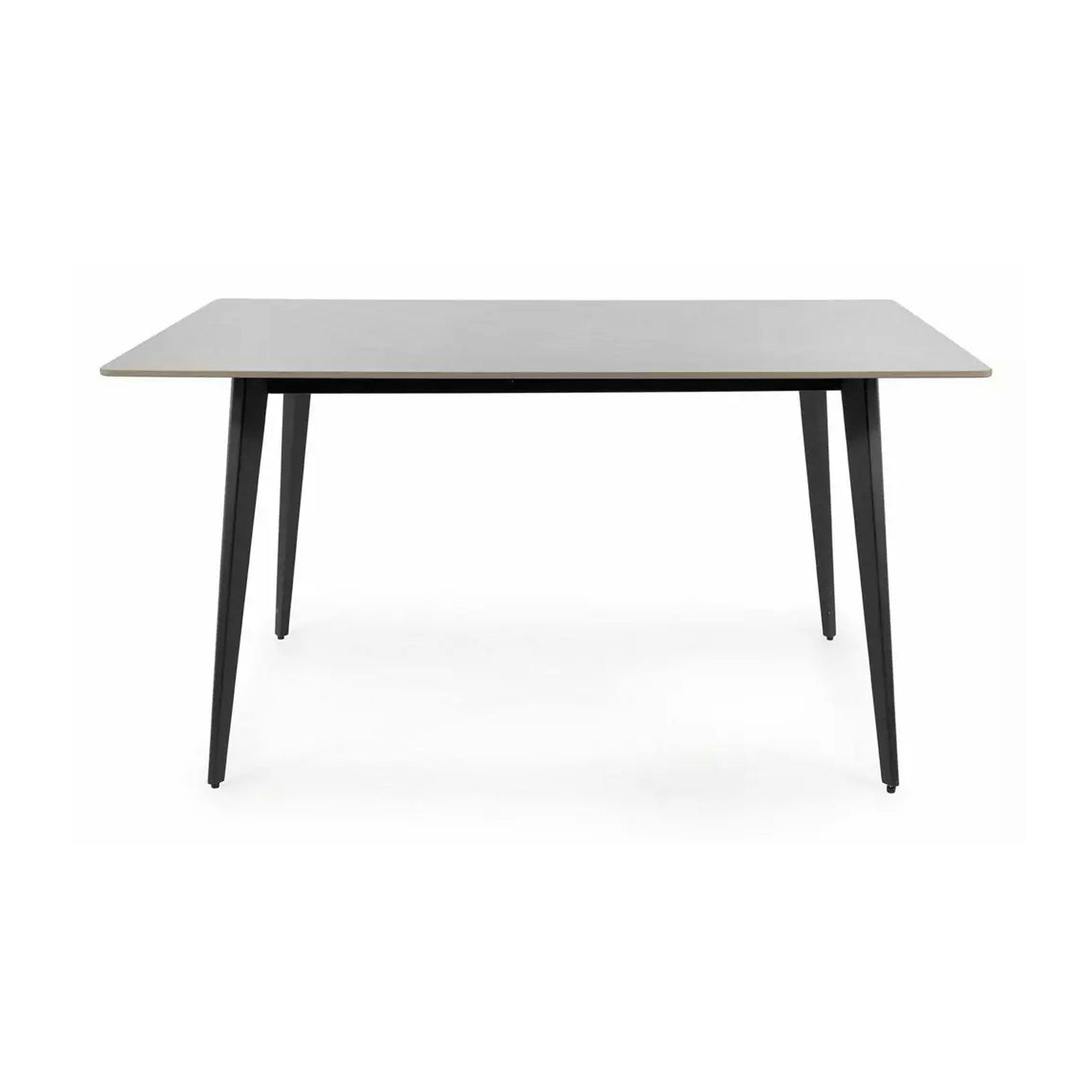 Masa IVY, alb cu efect de marmura/negru, ceramica/metal, 140x80x75 cm