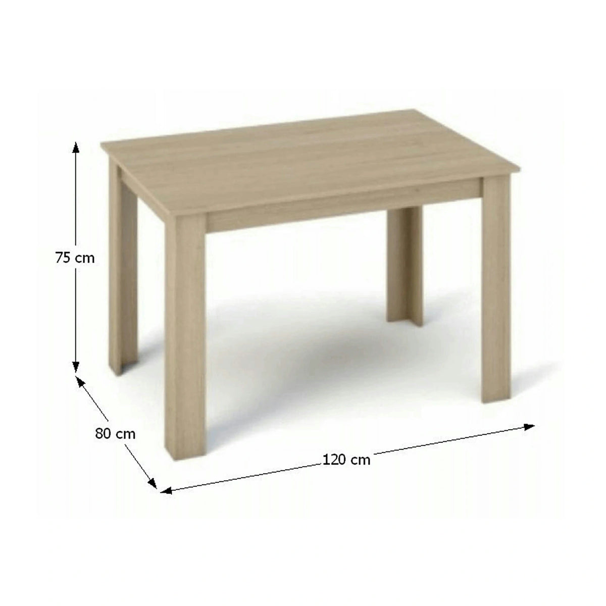 Masa KRAZ, stejar sonoma, DTD laminat, 120x80x75 cm