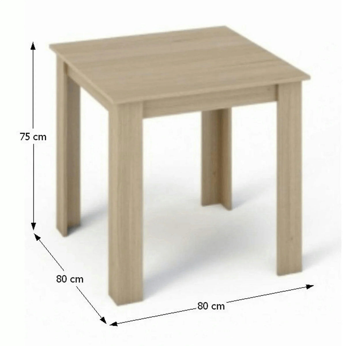Masa KRAZ, stejar sonoma, DTD laminat, 80x80x75 cm